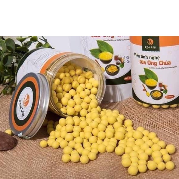 Nghệ viên mật ong sữa ong chúa Quê Việt tăng cường sức khỏe, làm đẹp da 350gr