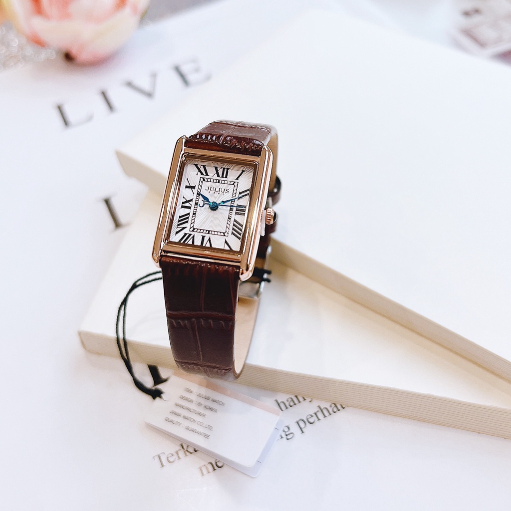 Đồng Hồ Nữ JA-1333C Julius Hàn Quốc Dây Da (Nâu)