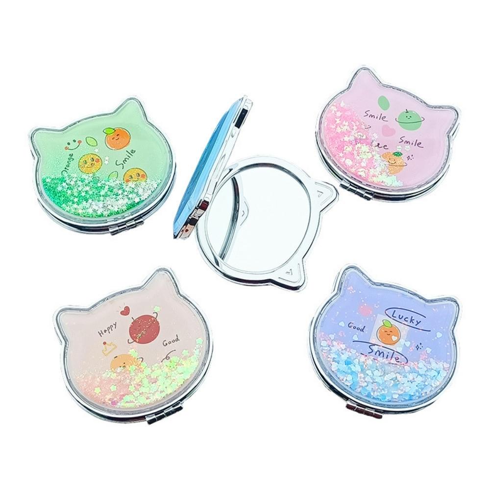 Gương trang điểm hai mặt Pison gấp gọn có nhũ kim tuyến lấp lánh - giao ngẫu nhiên - 01 cái