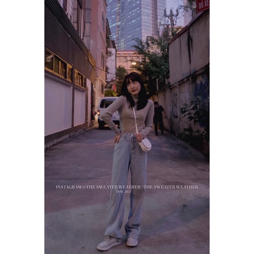 (Ảnh thật) Áo thun tăm cổ leo dài tay tag Free the.sweaterweather TSW | BigBuy360 - bigbuy360.vn