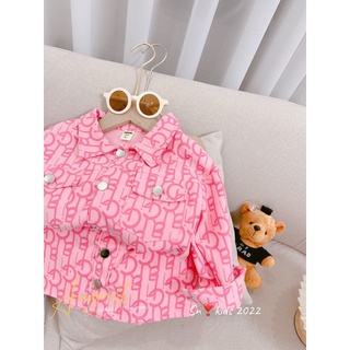 Set bò jean hồng cho bé gái