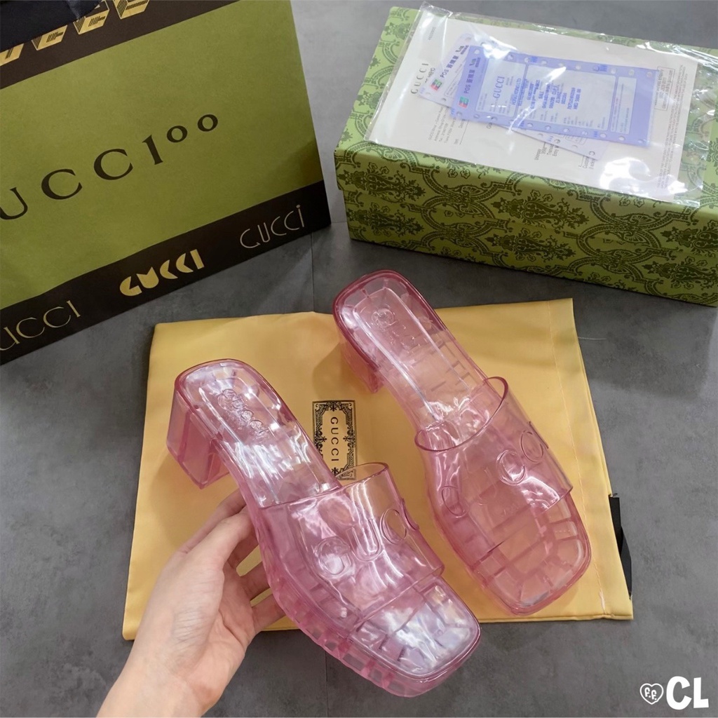 Dép cao gót 5 phân nhựa trong cao cấp 3 màu