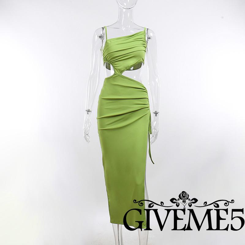 Đầm Dài Hai Dây Màu Trơn Thời Trang Mùa Hè Dành Cho Nữ Size S/M/L