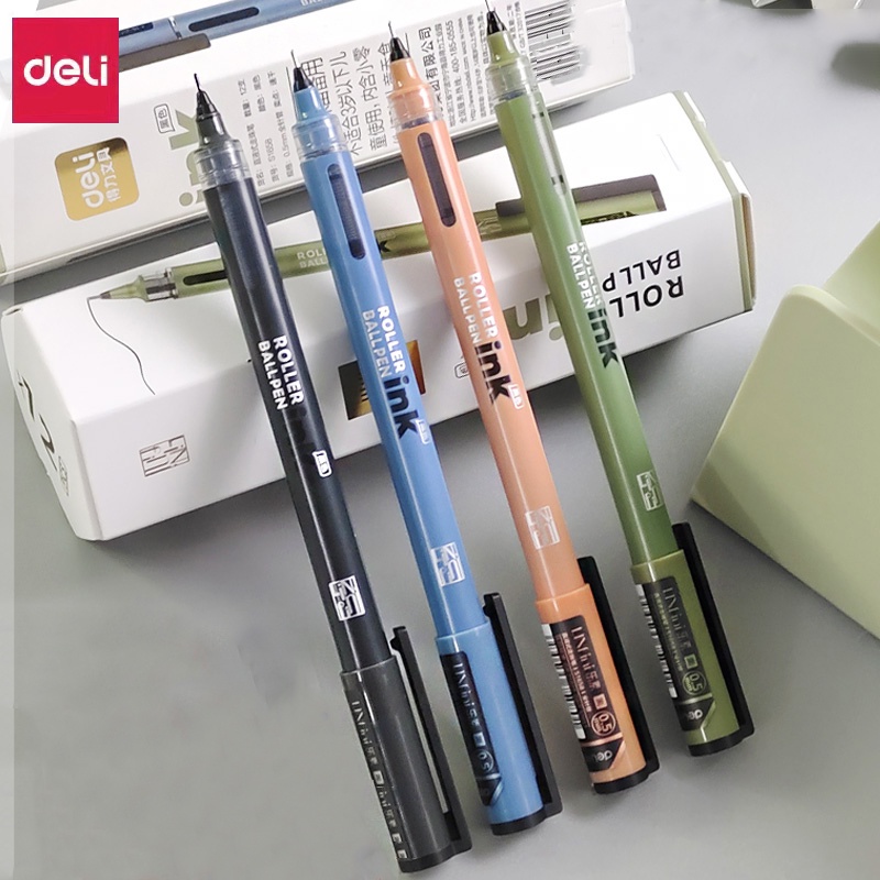 Bút Bi Mực Đen Ngòi 0.5mm Khô Nhanh Siêu Mịn Cho Học Sinh/Văn Phòng