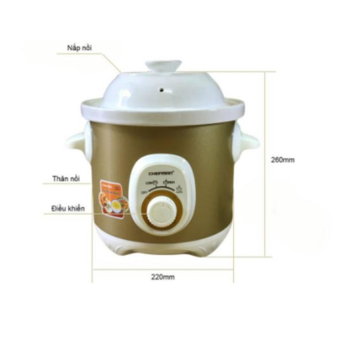 Nồi Hầm Điện, Kho Cá Chefman CM-520 - Nồi Hầm Cháo Đa Năng