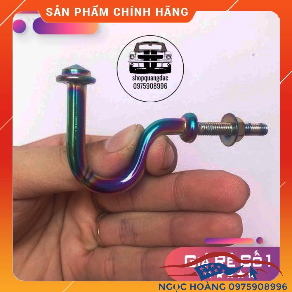 Móc Treo Đồ móc câu màu titan Cho Xe Máy, Xe Điện Chất Liệu Hợp Kim Xi 3D 7 Màu Ánh Quang Rất Đẹp