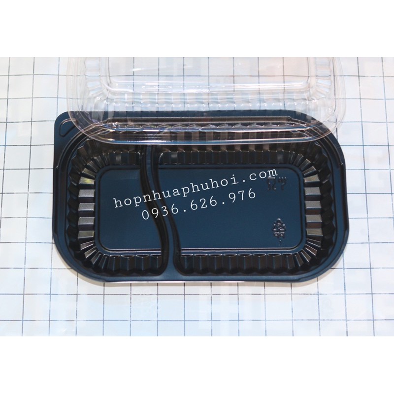 500 hộp nhựa đựng cơm 2 ngăn ht17 ( 1400d/bộ )