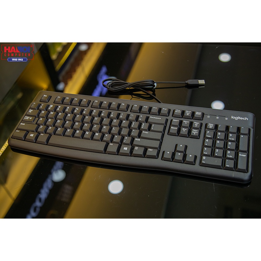 Bàn phím có dây Logitech K120 , có thiết kế chống tràn, bền bỉ