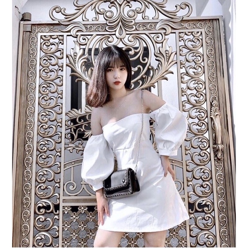 Váy trễ vai tay bồng