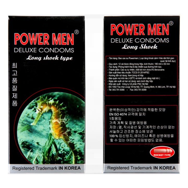 Bao cao su gân gai Power Men Long Shock kéo dài thời gian quan hệ tăng khoái cảm chống xuất tinh sớm bcs có gan gai