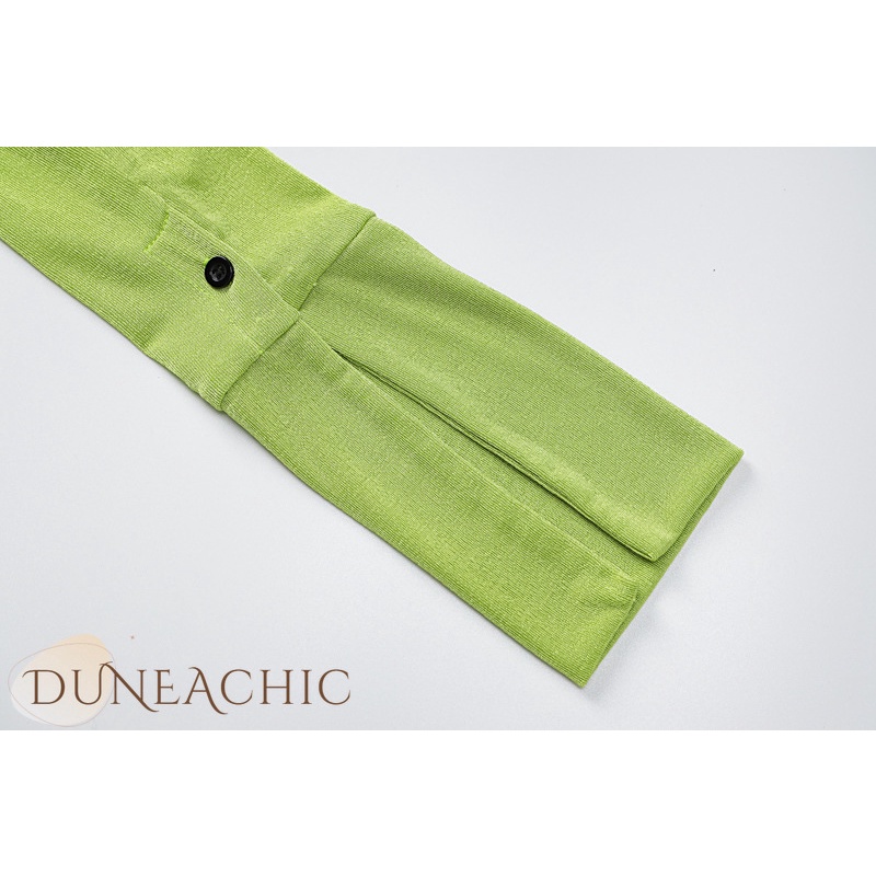 DUNEA Áo Sơ Mi Tay Dài Cổ Bẻ Đính Khuy Xẻ Tà Kiểu Đường Phố Cá Tính Cho Nữ