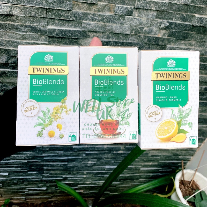 [ Hàng nội địa Anh] Trà túi lọc TWININGS BIOBLENDS  3 hương vị, hộp 18 gói