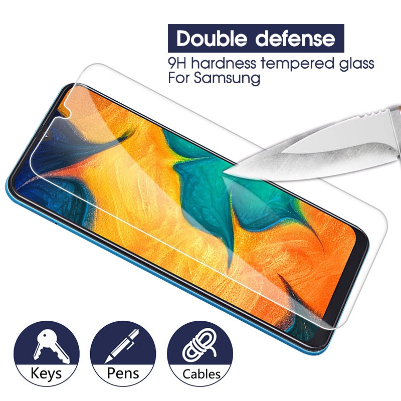 Kính cường lực bảo vệ màn hình Samsung Galaxy A50 A30 M20 M10 A7 A9 2018 kèm khăn cồn vệ sinh