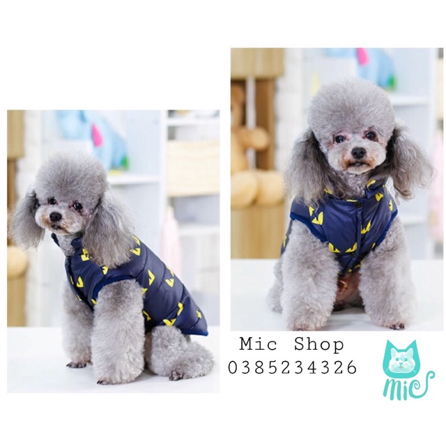 Áo phao lót nỉ cho thú cưng, áo mùa đông cho chó mèo