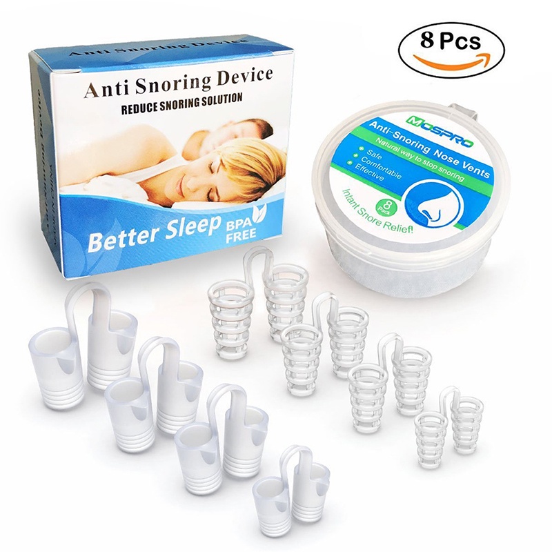 8pcs/Box Stop Snoring Nose Vents Clip Anti Snore Sleep Apnea Nasal Dilators Device