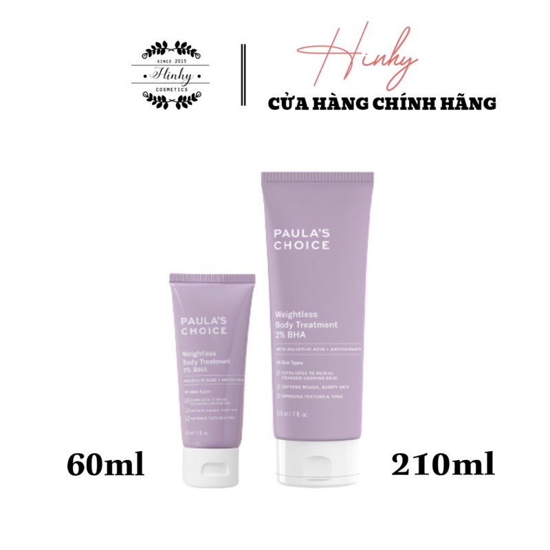 Kem dưỡng thể 2% BHA Paula's Choice RESIST WEIGHTLESS BODY TREATMENT 2% BHA