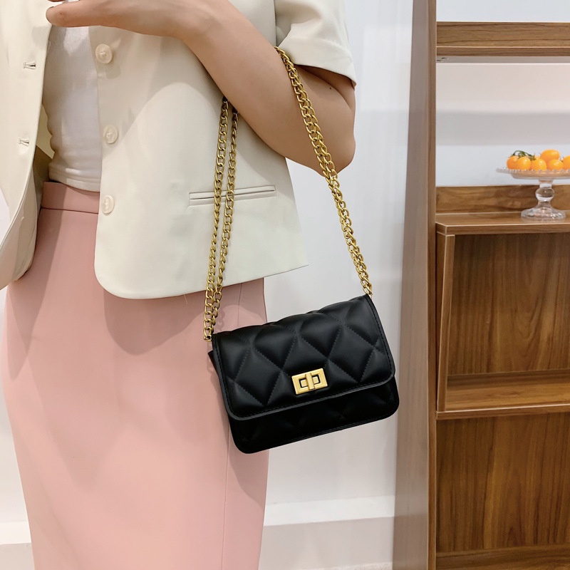 Túi Đeo JASMIN NOIR Chéo Họa Tiết Kẻ Sọc Có Khóa Thời Trang Dành Cho Nữ
