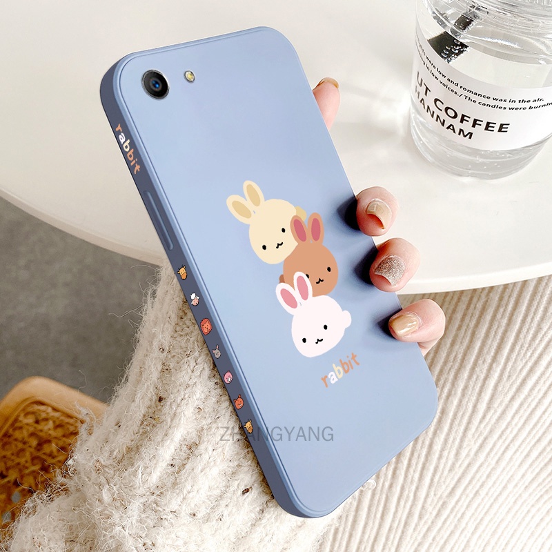 ốp lưng OPPO A83 F1S A71 A57 Ốp Điện Thoại TPU Silicone Hình Ba Chú Thỏ Đáng Yêu Kèm Dây Đeo Cho OPPO A83 F1S A71 A57