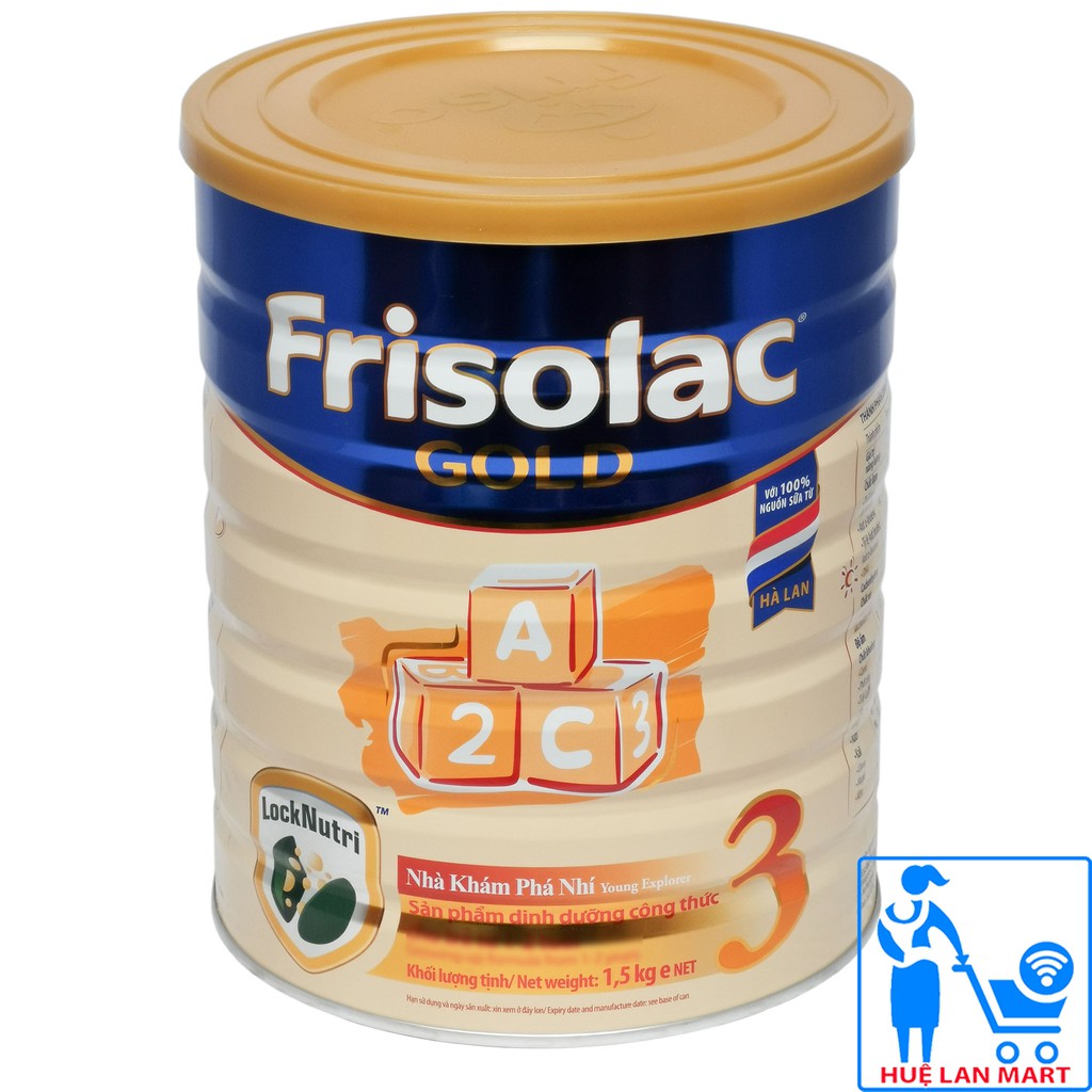 [CHÍNH HÃNG] Sữa Bột Friesland Campina Frisolac Gold 3 - Hộp 1,5kg (Nhà khám phá nhí, sản phẩm dinh dưỡng công thức)