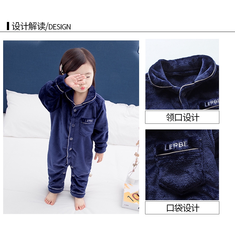 Bộ Đồ Ngủ Liền Thân Vải Flannel Thời Trang Mùa Đông Cho Bé Trai