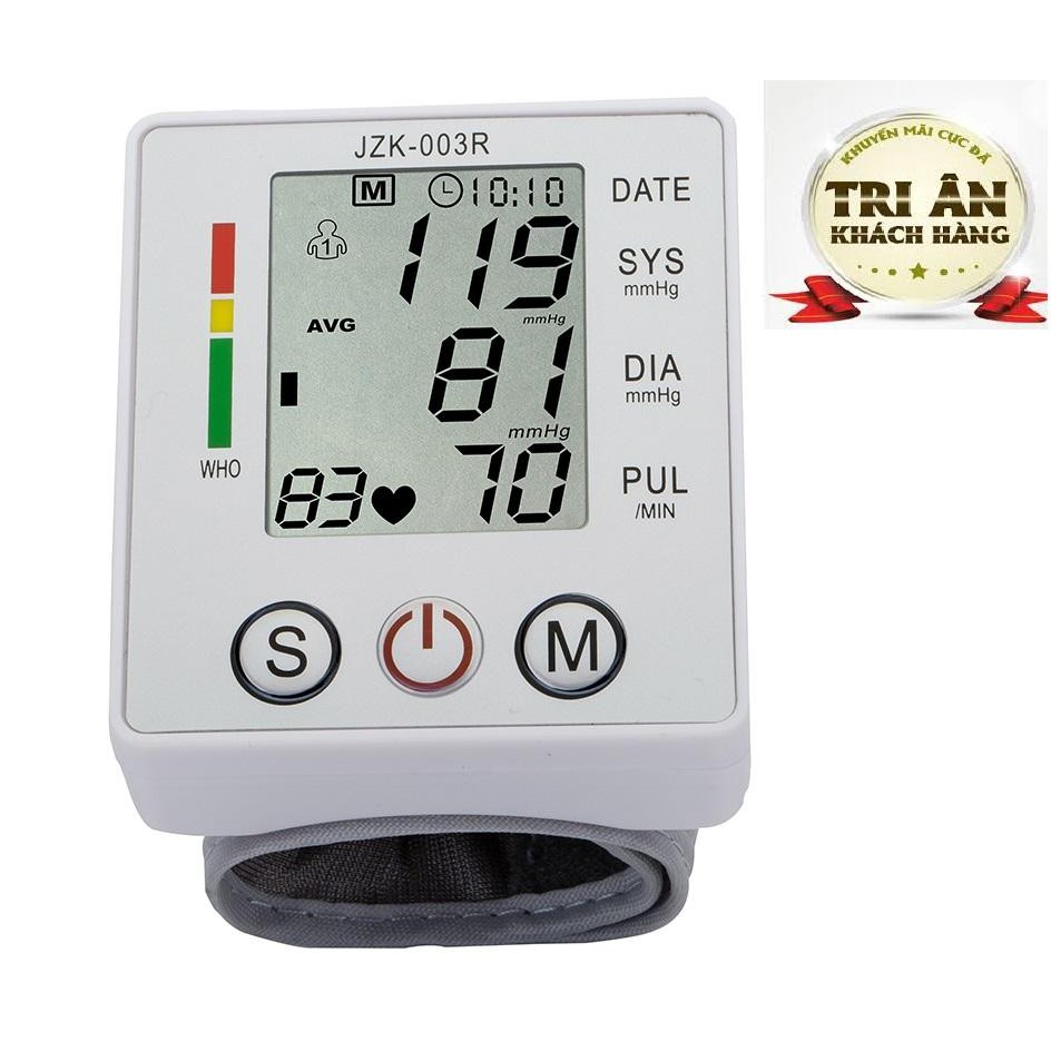 Máy đo huyết áp bắp tay- Máy đo huyết áp mini ELECTRONIC BLOOD PRESSURE MONITOR Model: JZK-003R-Anh Quốc