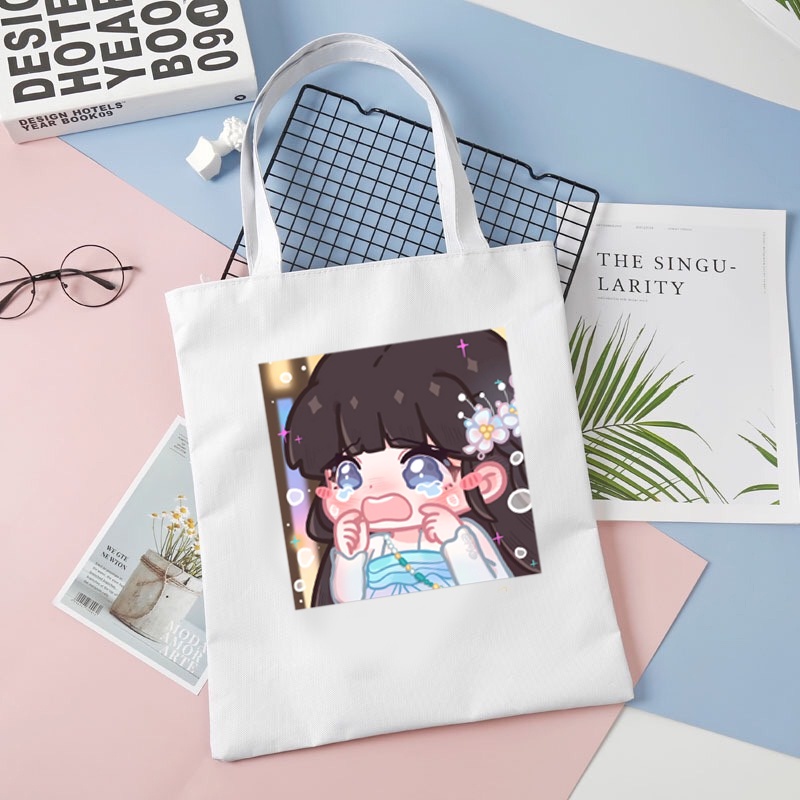 Túi Tote vải trắng in hình THƯƠNG LAN QUYẾT Vương Hạc Đệ Ngu Thư Hân tiện lợi phim cổ trang hoa ngữ đeo vai
