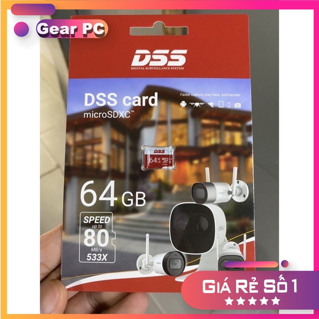 Thẻ nhớ Camera, Máy Ảnh DSS 64GB chuẩn UHS-I Class 10 chính hãng- 2T_PC