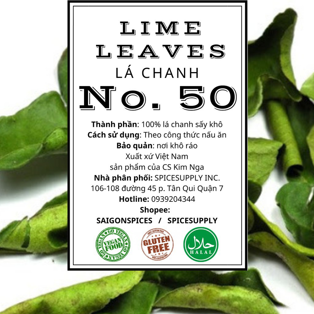 Lime Leaves - Lá Chanh SPICESUPPLY Việt Nam Sấy Lạnh Làm Khô Gà Và Các Món Á Hũ 20g