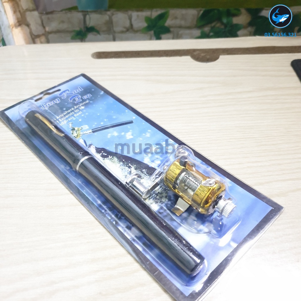 Bộ Cần Câu Cá Mimi Hình Cây Bút kèm Máy Ngang