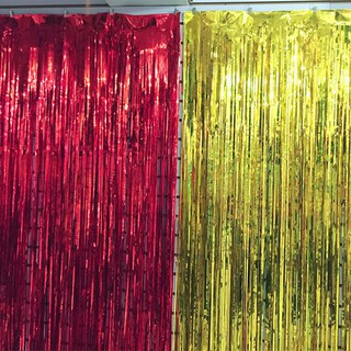 combo 2 rèm trang trí màu đỏ