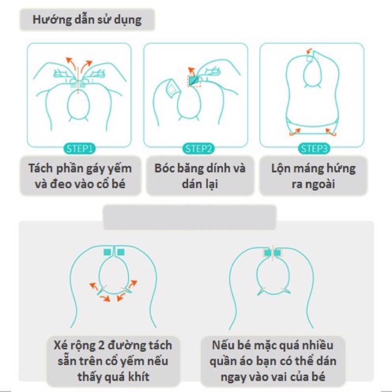 Set 10 yếm giấy ăn dặm cho bé sử dụng một lần phù hợp đi du lịch