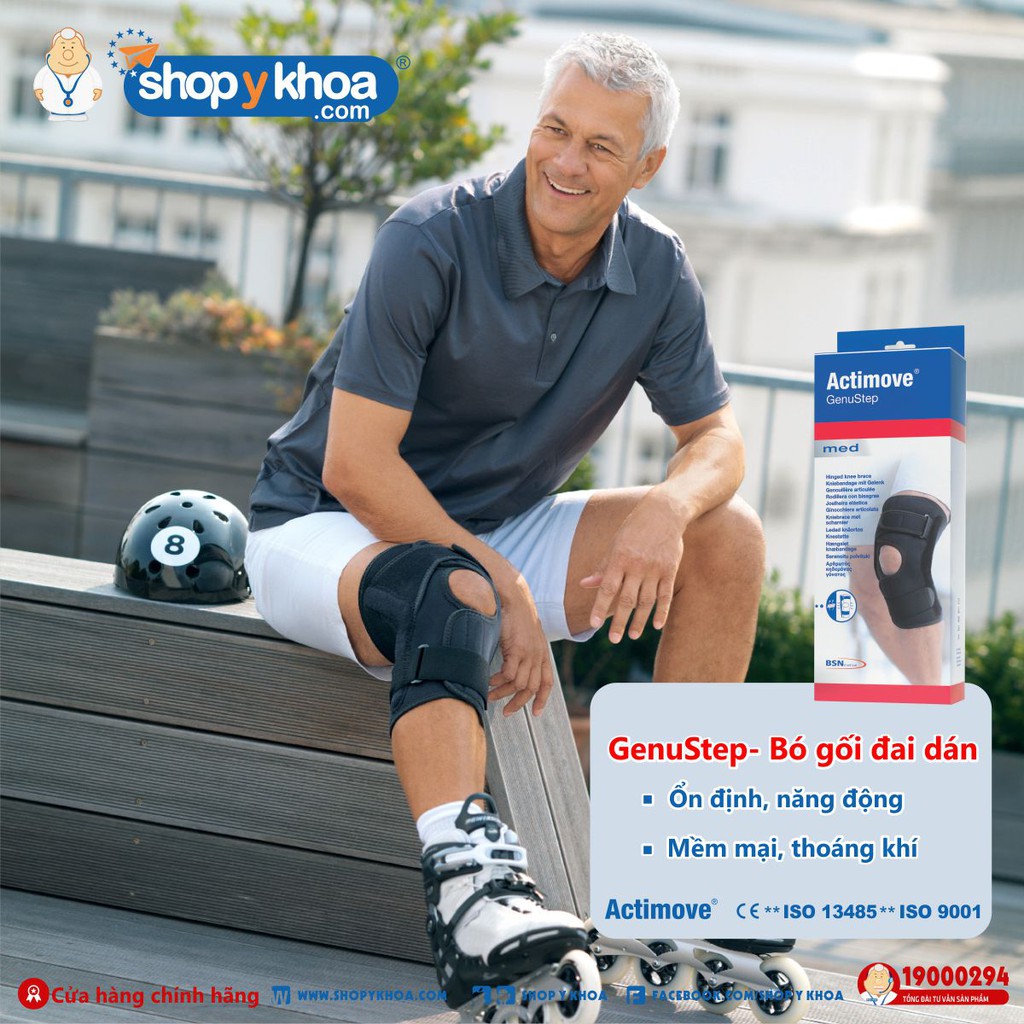 [CÓ QUÀ TẶNG] Bó gối đai dán chấn thương &amp; thể thao cao cấp Actimove GenuStep (Made in Germany)