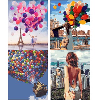 Tranh sơn dầu số hoá tự tô màu theo số có khung - Theo em đi khắp thế gian (40*50cm)