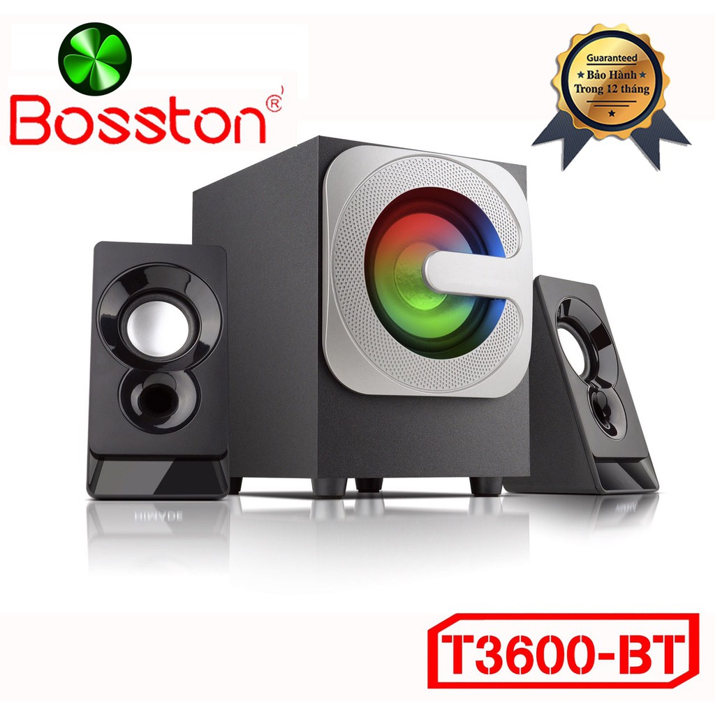 Loa vi tính chính hãng, Loa bluetooth chính hãng Bosston T3600-BT, Đèn Led RGB âm thanh chân thực