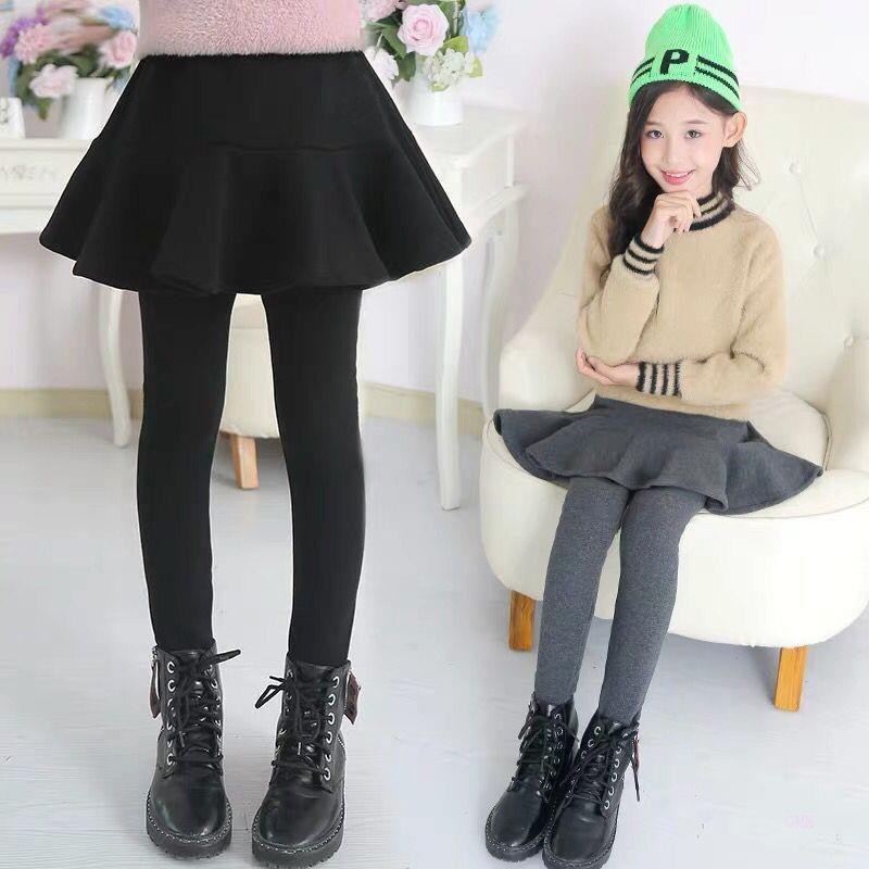 Quần Legging Giả Hai Mảnh Phong Cách Hàn Quốc Thời Trang Thu Đông 2020 Cho Bé Gái