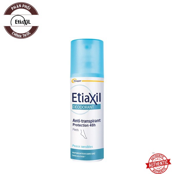 [Mã giảm giá] Xịt khử Mùi Hỗ Trợ Giảm Mồ Hôi Chân Etiaxil Deodorant Anti-transpirant 48h Pieds 100ml