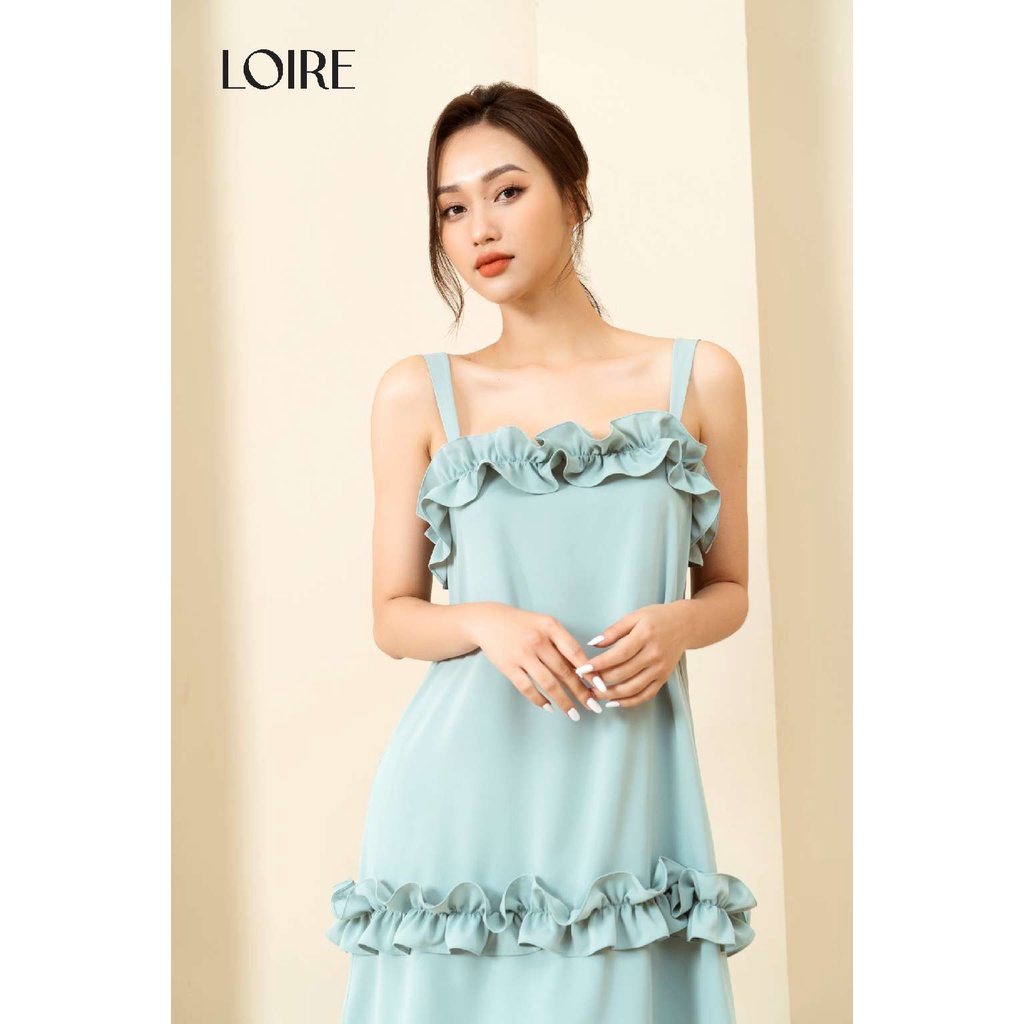 Váy Lụa Dáng Chữ A Nhấn Bèo Nhún Điệu Đà Loirechic LSL17