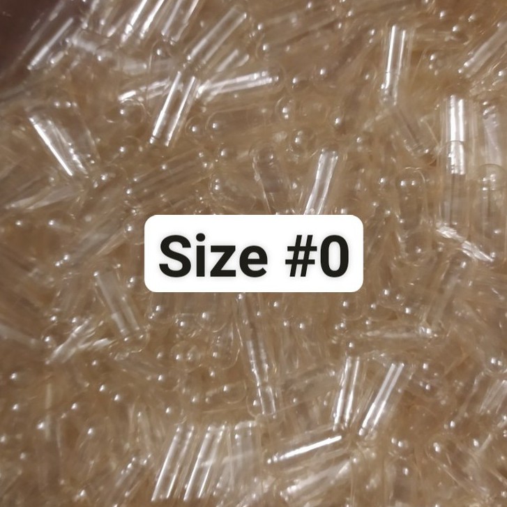 500 viên nang rỗng màu trong suốt 50g vỏ nang con nhộng gelatin capsule empty size 0