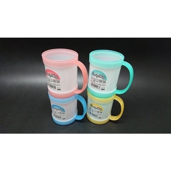 [Hỏa Tốc HN] Cốc uống nước có tay cầm tiện lợi 300mL viền hồng Nội địa Nhật Bản