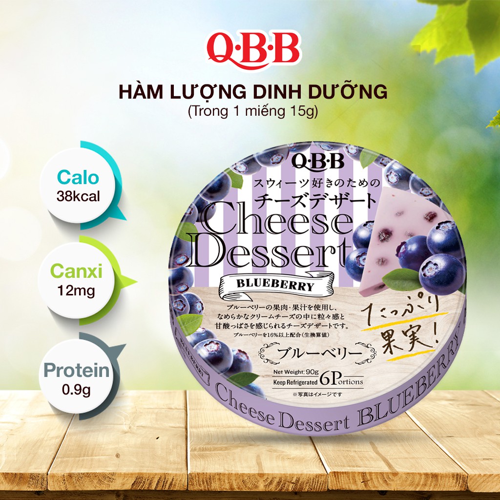 Phô Mai QBB Vị Việt Quất Cho Bé Từ 18 Tháng Tuổi Trở Lên Hộp 90g 6 Miếng 4903308014440