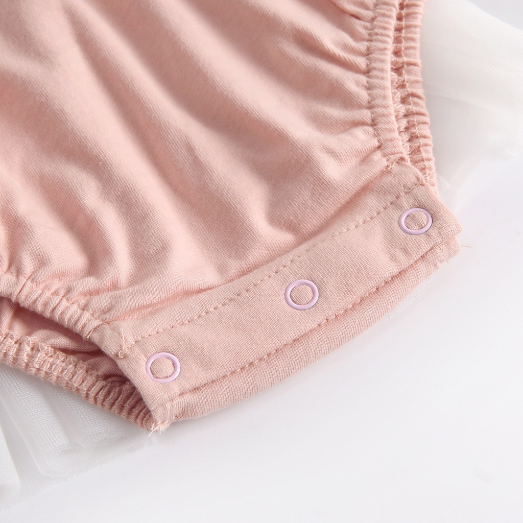 Đầm liền quần Sanlutoz Làm Bằng Cotton Màu Hồng Đáng Yêu Dành Cho Bé Sơ Sinh