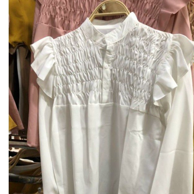 Áo Kiểu Dài Tay Dáng BabyDoll Cánh Tiên Nhúm Ngực