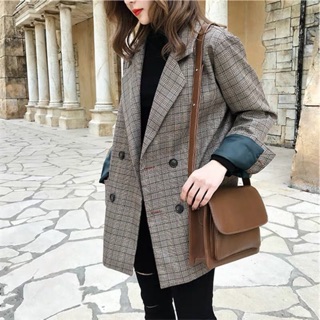 Áo blazer caro lót xanh