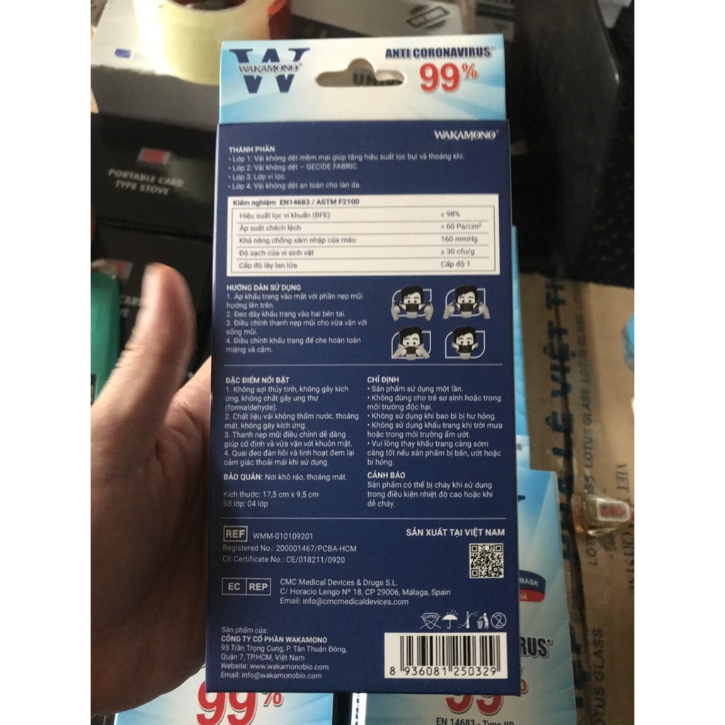 Khẩu trang y tế WAKAMONO 4 LỚP DIỆT KHUẨN 99% , HỘP 10 CÁI | BigBuy360 - bigbuy360.vn