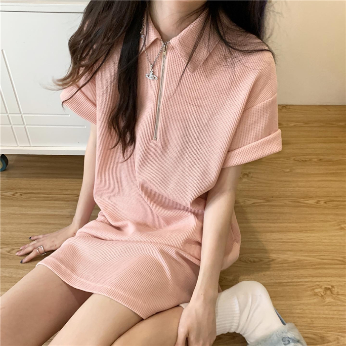Đầm Polo Ngắn Tay Với Thiết Kế Đơn Giản Xinh Xắn Theo Phong Cách Hàn Quốc 43630 | BigBuy360 - bigbuy360.vn