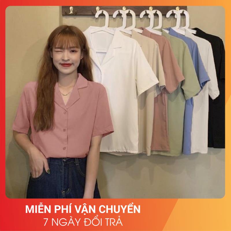 Áo sơ mi đũi cổ vest 24April  dễ phối đồ, kiểu dáng cộc tay, chất đũi mát