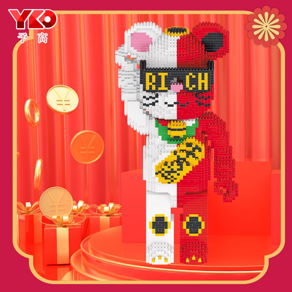 Bộ đồ chơi lắp ghép Non-lego Bearbrick - Mô hình 3D YKO Nanoblock