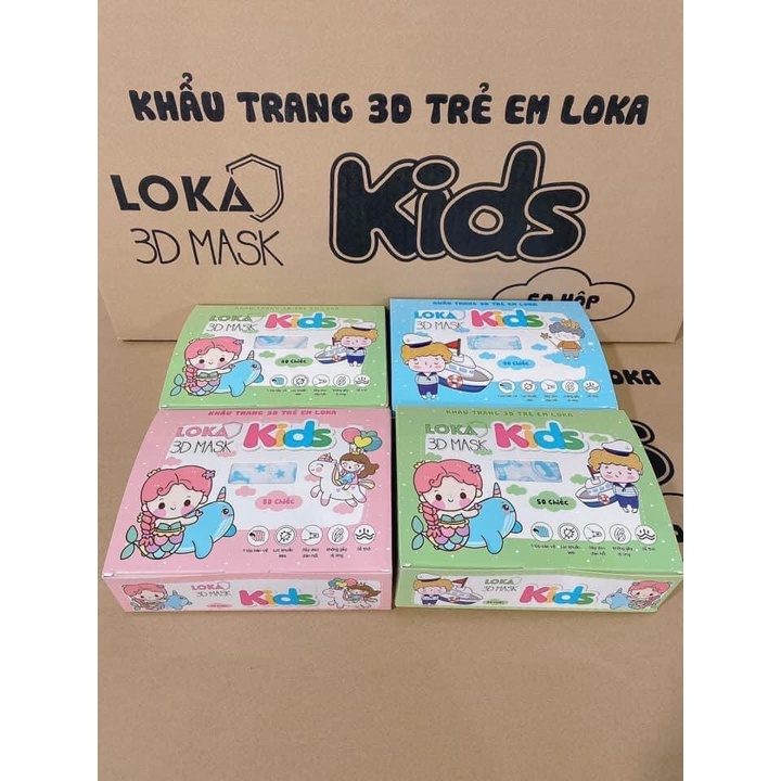 Khẩu Trang Trẻ Em 3D Mask Kids, Khẩu Trang Lọc Bụi Mịn, Hộp 50 Chiếc