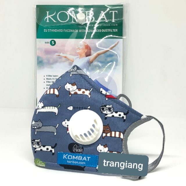 1 khẩu trangKaribon Kombat trẻ em 8 lớp lọc bụi mịn có van thở | BigBuy360 - bigbuy360.vn