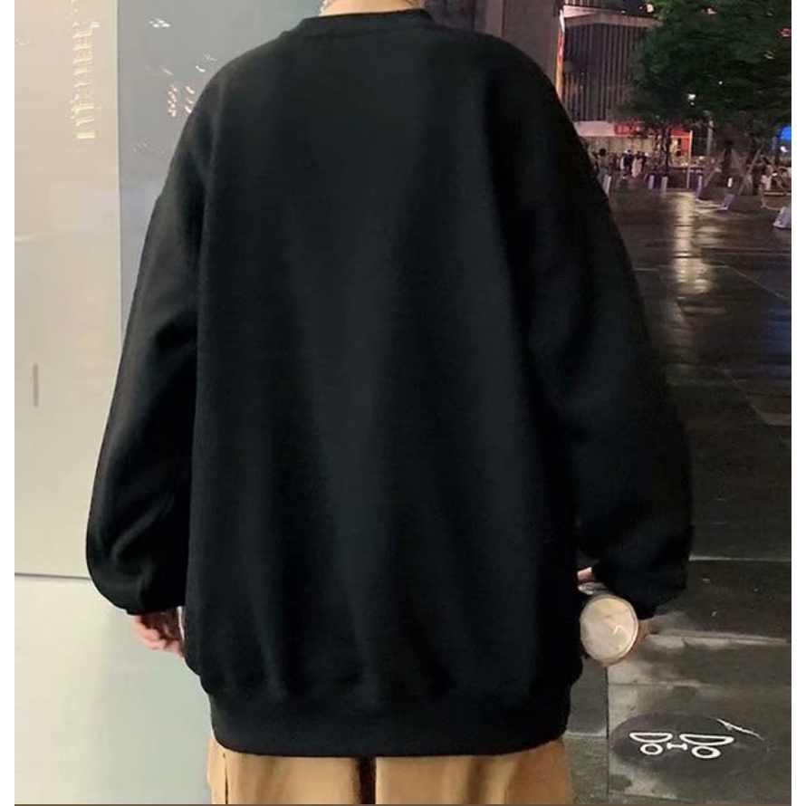 Áo sweater cổ tròn dáng rộng in họa tiết vũ trụ Nasa trẻ trung dễ phối đồ cho nam và nữ